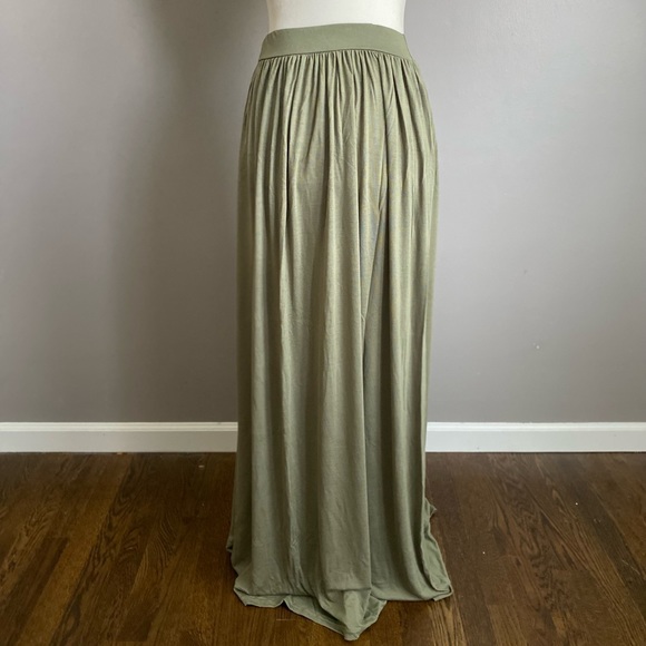 Olive Maxi Western Boho Skirt - Picture 6 of 6